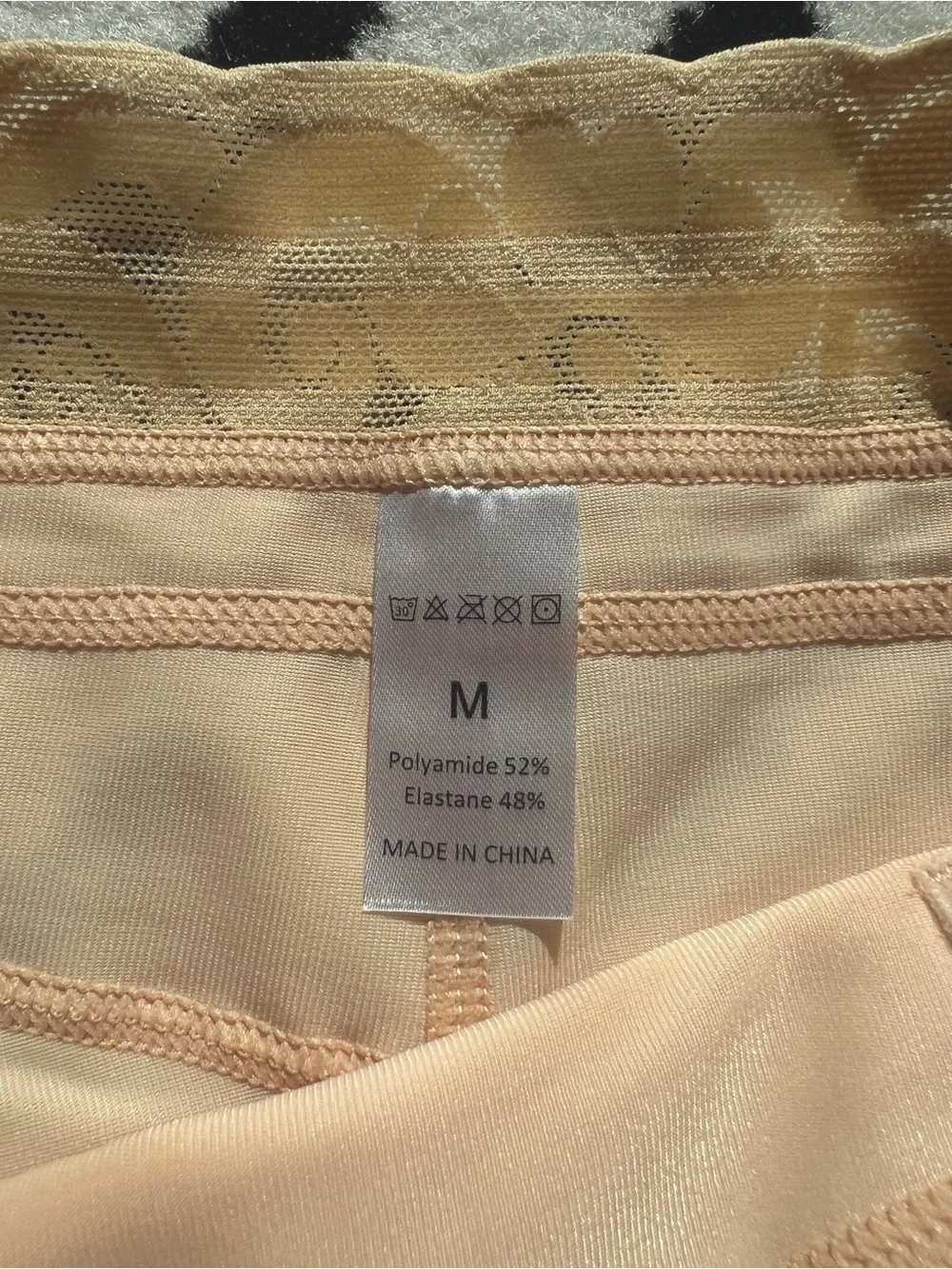 Butt Lifting Shapewear Panties with Lace Trim in Beige